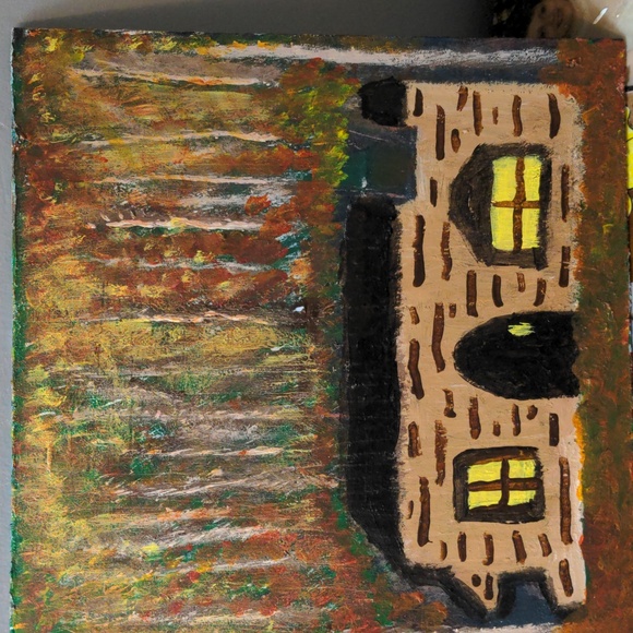 Original professional paintings of cabin in woods - Picture 3 of 3